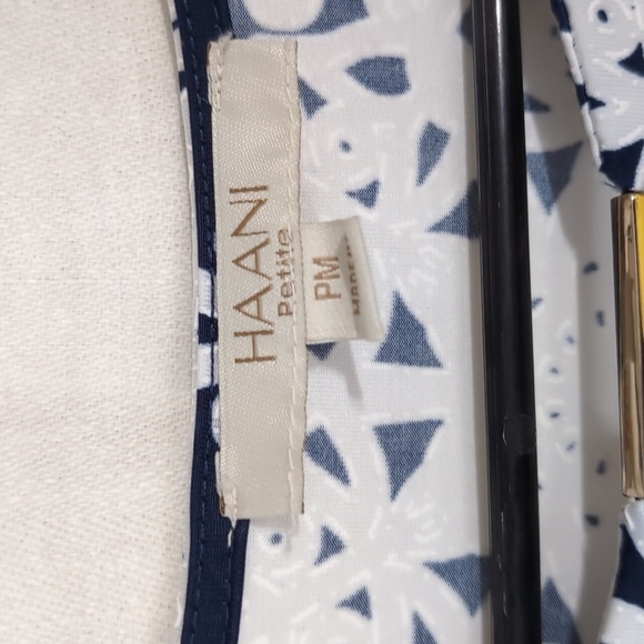 Haani Petite Navy White Mandala Print Shift Dress Size Petite Medium - Picture 2 of 5